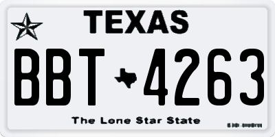 TX license plate BBT4263