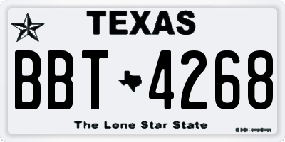 TX license plate BBT4268