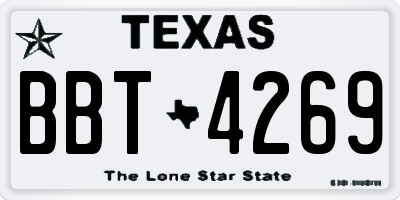 TX license plate BBT4269