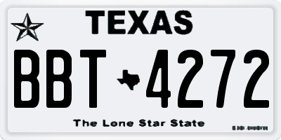 TX license plate BBT4272