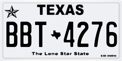 TX license plate BBT4276