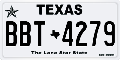 TX license plate BBT4279