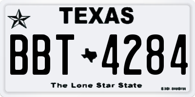 TX license plate BBT4284