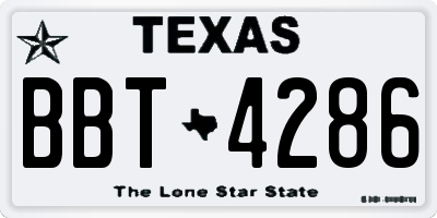 TX license plate BBT4286