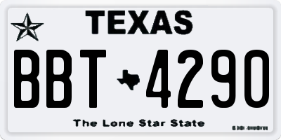 TX license plate BBT4290