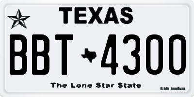 TX license plate BBT4300