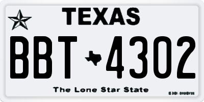 TX license plate BBT4302