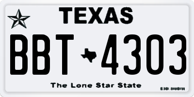 TX license plate BBT4303