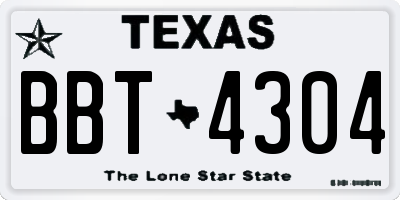 TX license plate BBT4304