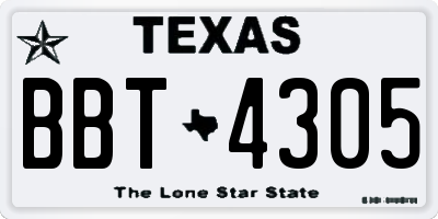 TX license plate BBT4305