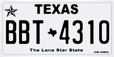 TX license plate BBT4310