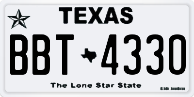TX license plate BBT4330