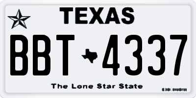 TX license plate BBT4337