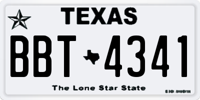 TX license plate BBT4341