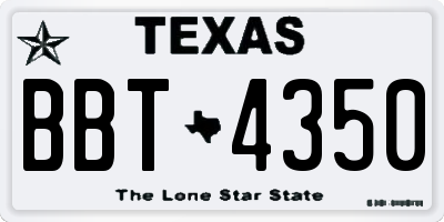 TX license plate BBT4350