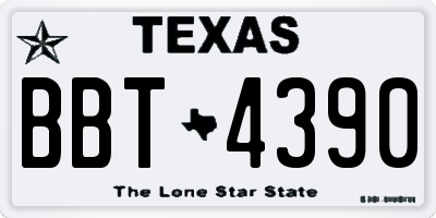 TX license plate BBT4390