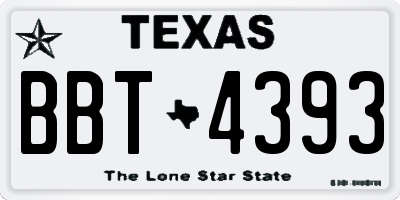 TX license plate BBT4393