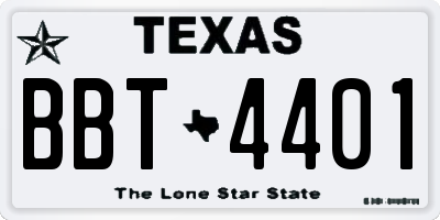 TX license plate BBT4401