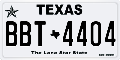 TX license plate BBT4404