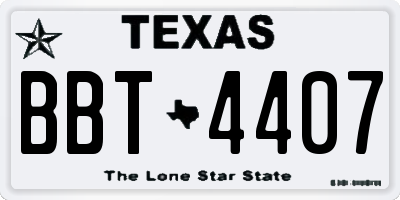 TX license plate BBT4407