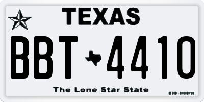TX license plate BBT4410