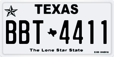 TX license plate BBT4411