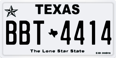 TX license plate BBT4414