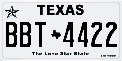 TX license plate BBT4422
