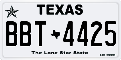 TX license plate BBT4425