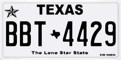 TX license plate BBT4429