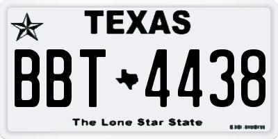 TX license plate BBT4438