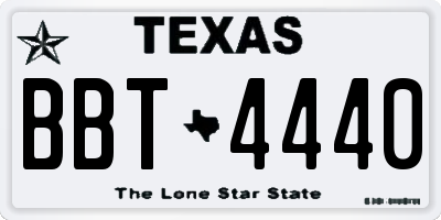 TX license plate BBT4440