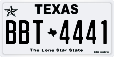 TX license plate BBT4441