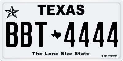 TX license plate BBT4444