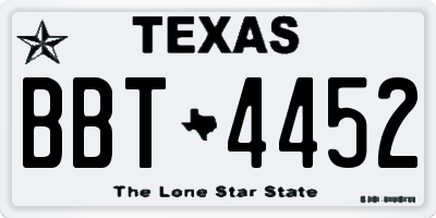 TX license plate BBT4452