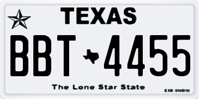 TX license plate BBT4455