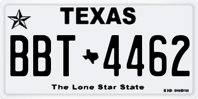 TX license plate BBT4462