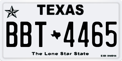 TX license plate BBT4465