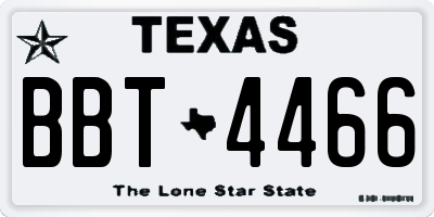 TX license plate BBT4466