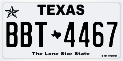 TX license plate BBT4467