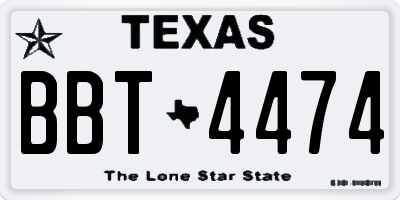 TX license plate BBT4474