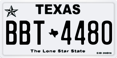 TX license plate BBT4480