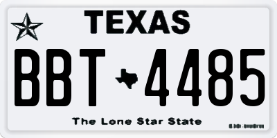 TX license plate BBT4485