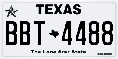 TX license plate BBT4488