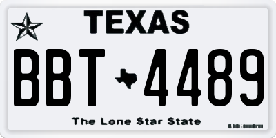 TX license plate BBT4489