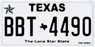 TX license plate BBT4490