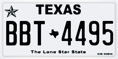 TX license plate BBT4495