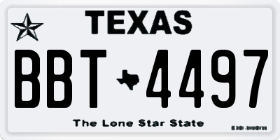 TX license plate BBT4497