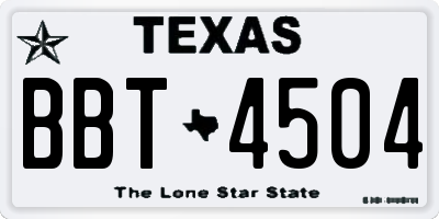 TX license plate BBT4504