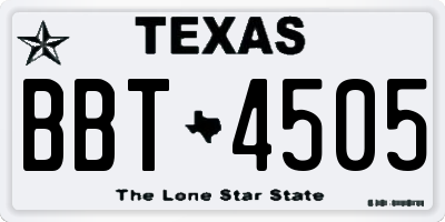 TX license plate BBT4505